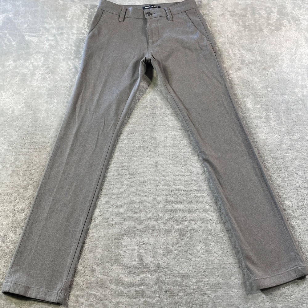 Mavi Chino Pants Men 28x32 Gray Flat Front‎ Slim Fit Office Preppy Luxury Casual
